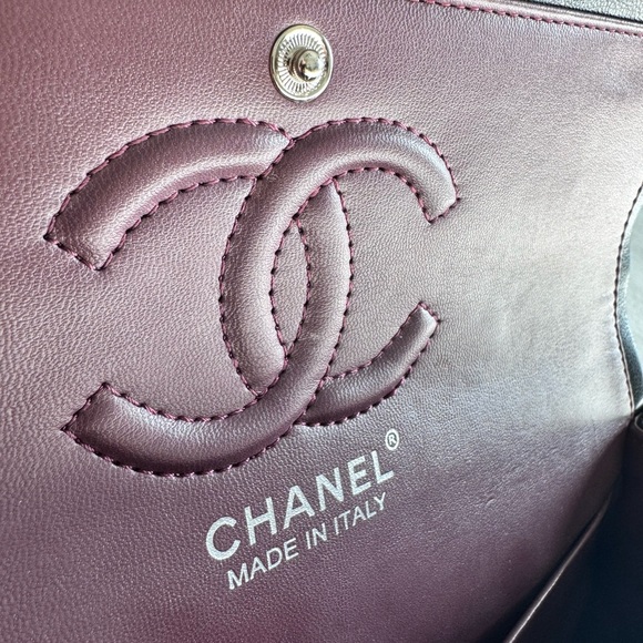 CC Chic Black Quilted Chain Shoulder Bag Purse Black Silver - Picture 5 of 14